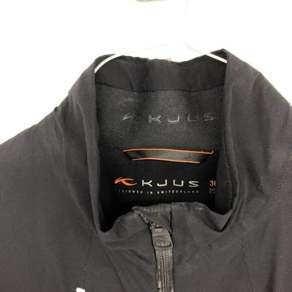 KJUS black full zip jacket white trim size small  lined mesh interior - Picture 9 of 16